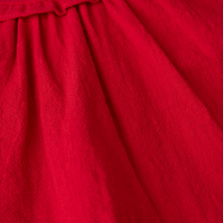 Ruffled Textured Cotton Blouse