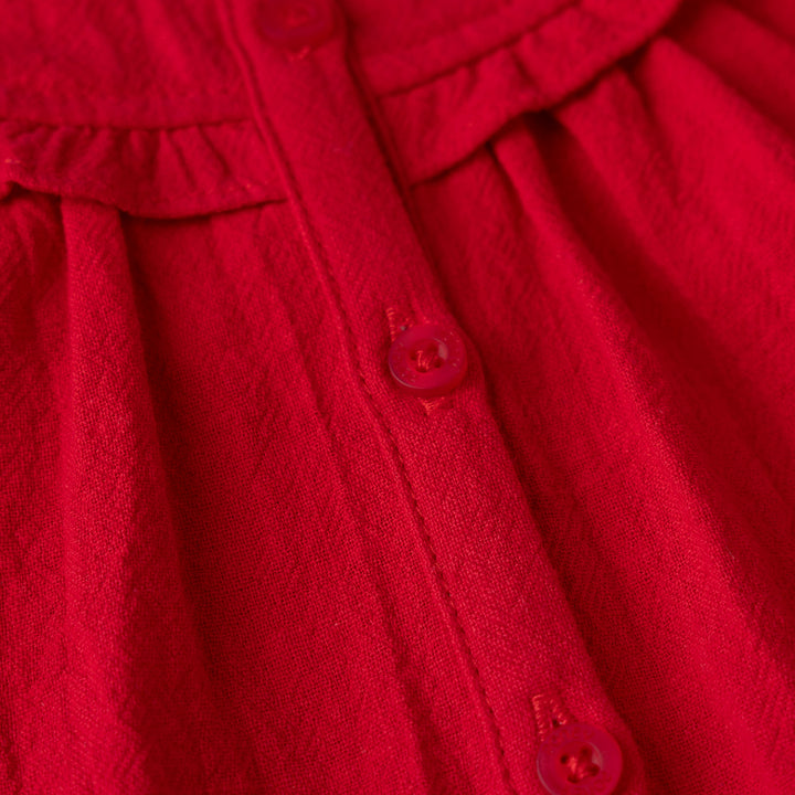 Ruffled Textured Cotton Blouse