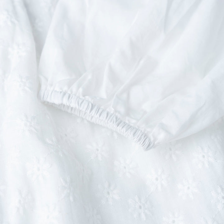 White Long Sleeves Embroidered Cottton Blouse