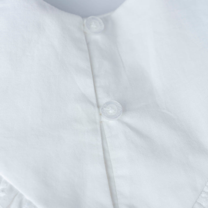 White Long Sleeves Embroidered Cottton Blouse