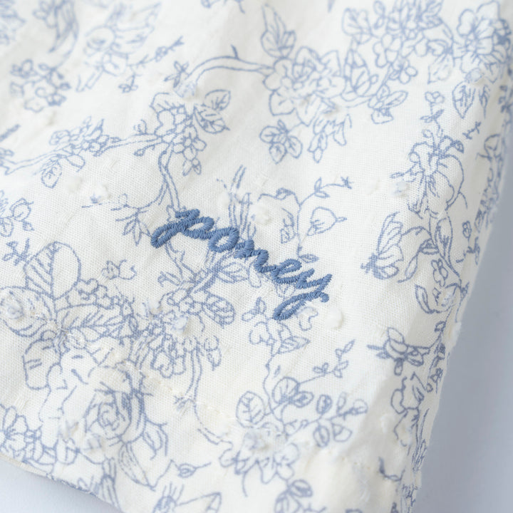 Floral Printed Cotton Blouse with Ruffle Trim