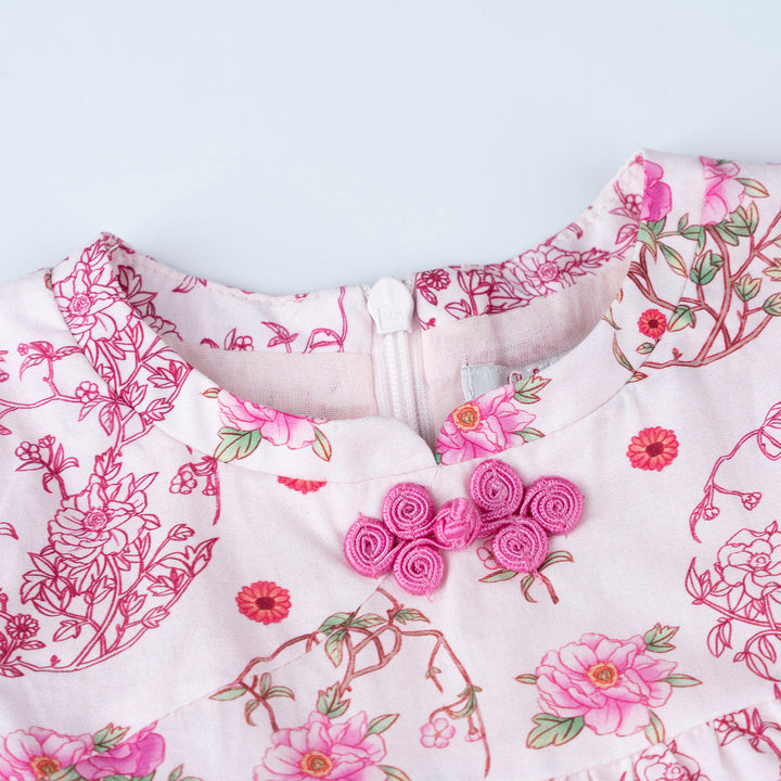 Blush Charm Cheongsam Short Sleeve Dress