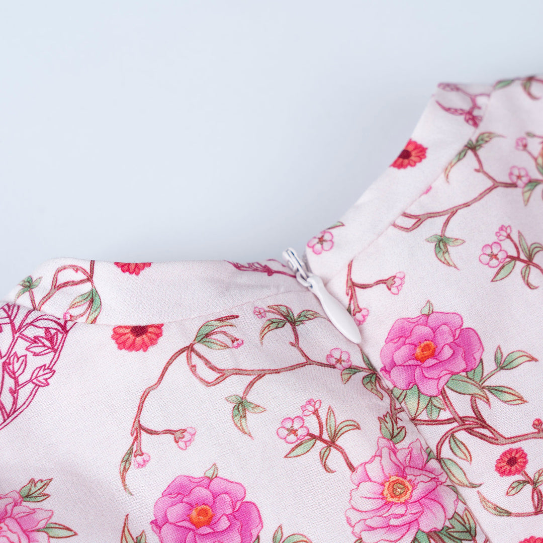 Blush Charm Cheongsam Short Sleeve Dress