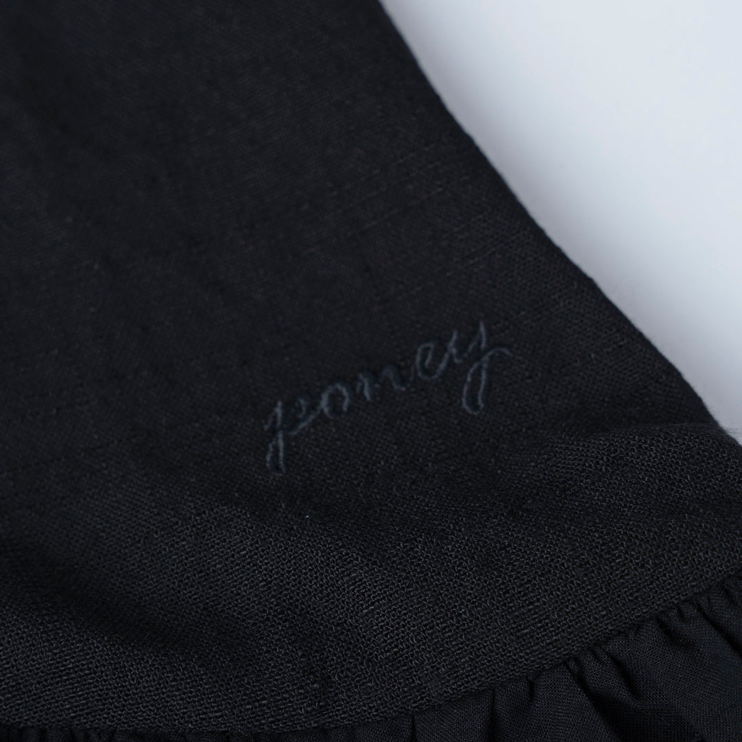 Black Noir Broderie 3/4 Sleeve Dress