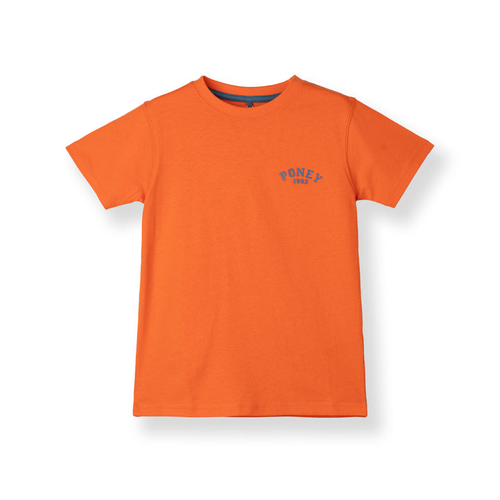Poney Boys Orange Logo Short Sleeve Tee