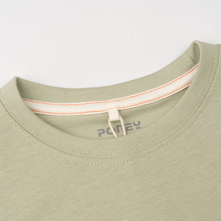 Poney Boys Authentic Light Green Logo Short Sleeve Tee