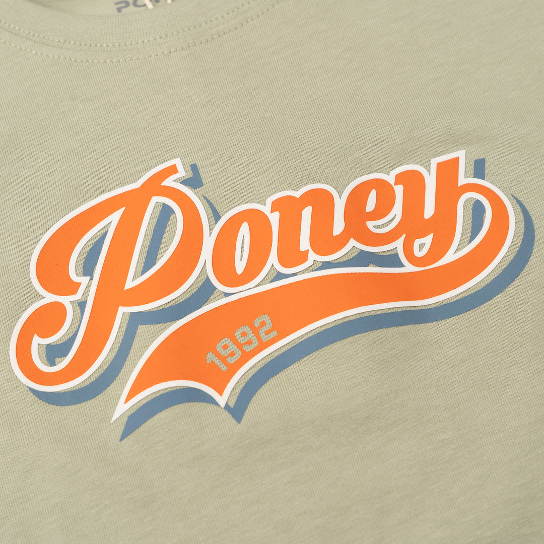 Poney Boys Authentic Light Green Logo Short Sleeve Tee