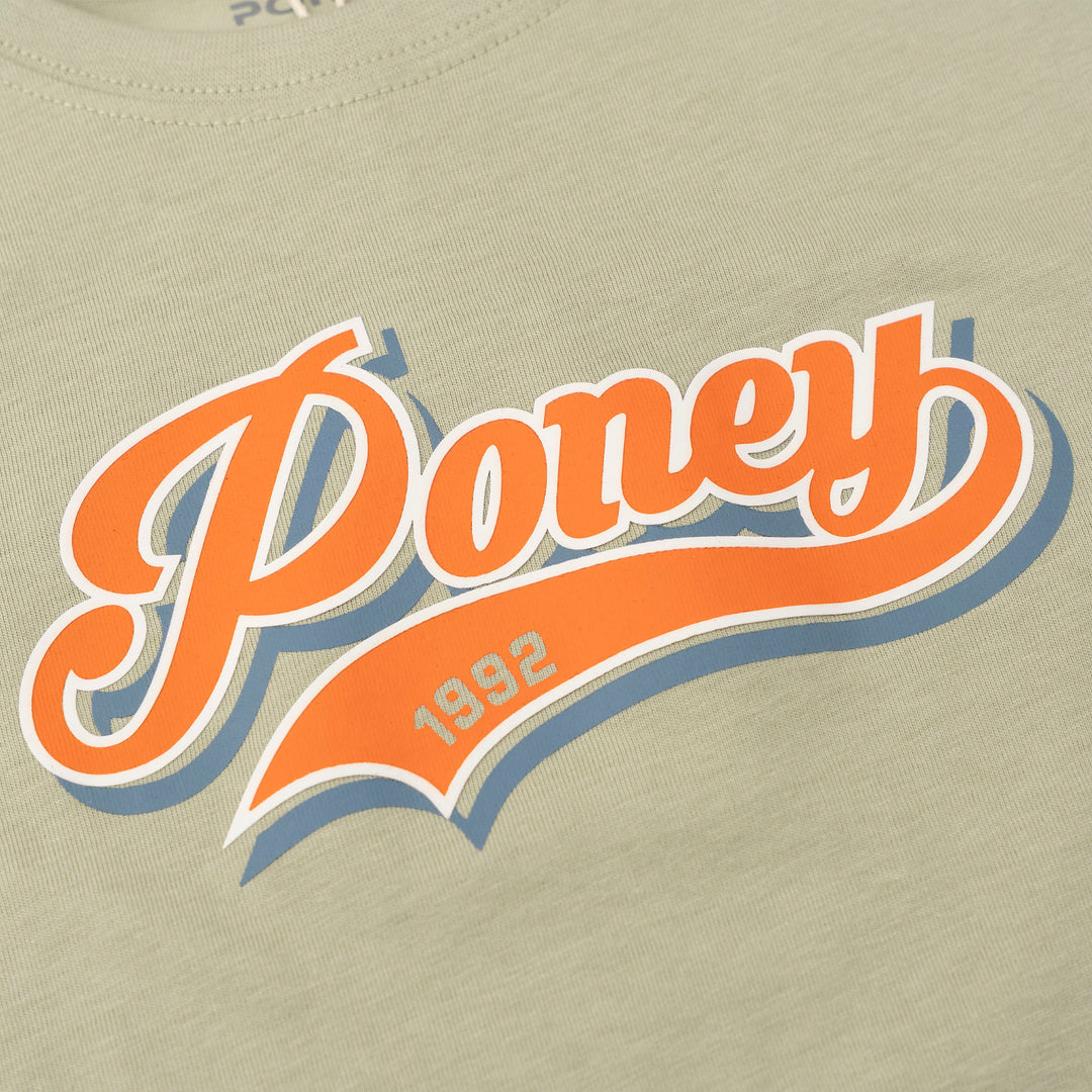 Poney Light Green Authentic Logo Short Sleeve Tee