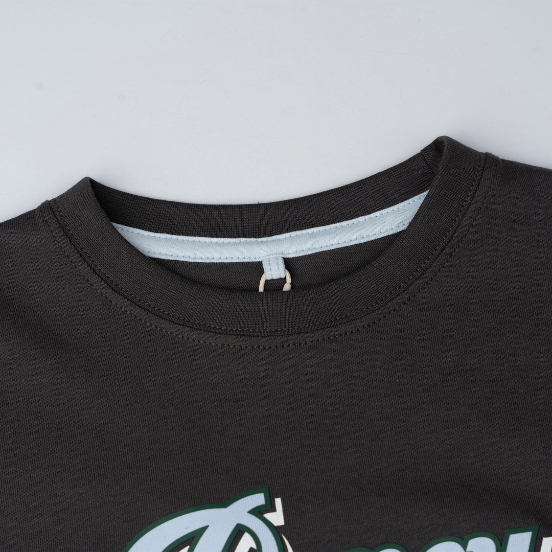 Poney Boys Authentic Dark Grey Logo Short Sleeve Tee