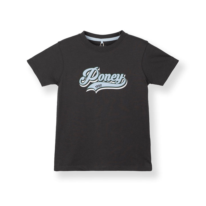Poney Boys Authentic Dark Grey Logo Short Sleeve Tee