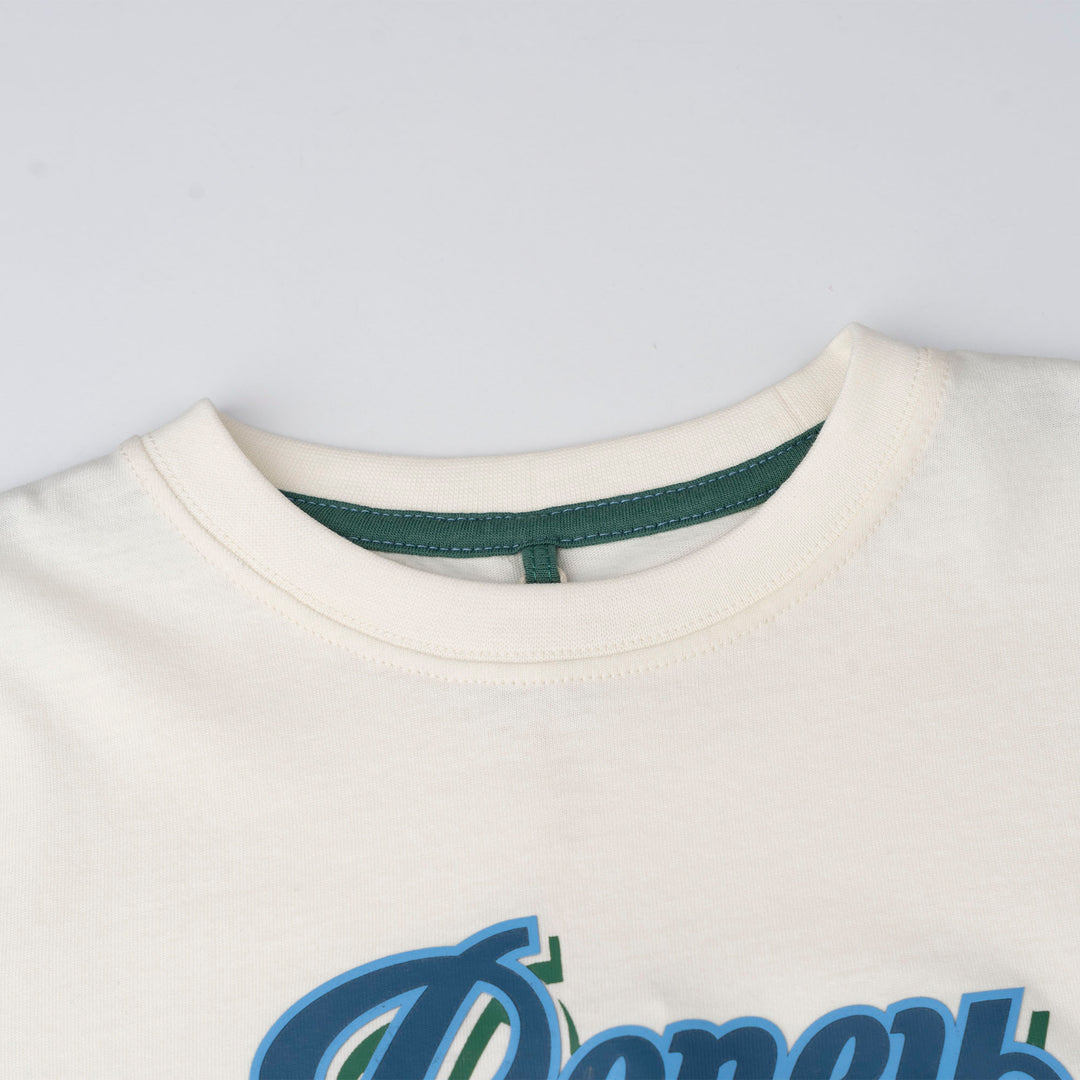 Poney Boys Authentic Cream Logo Short Sleeve Tee