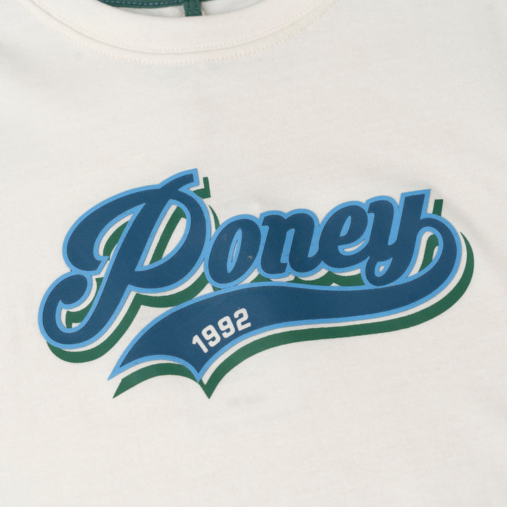 Poney Boys Authentic Cream Logo Short Sleeve Tee