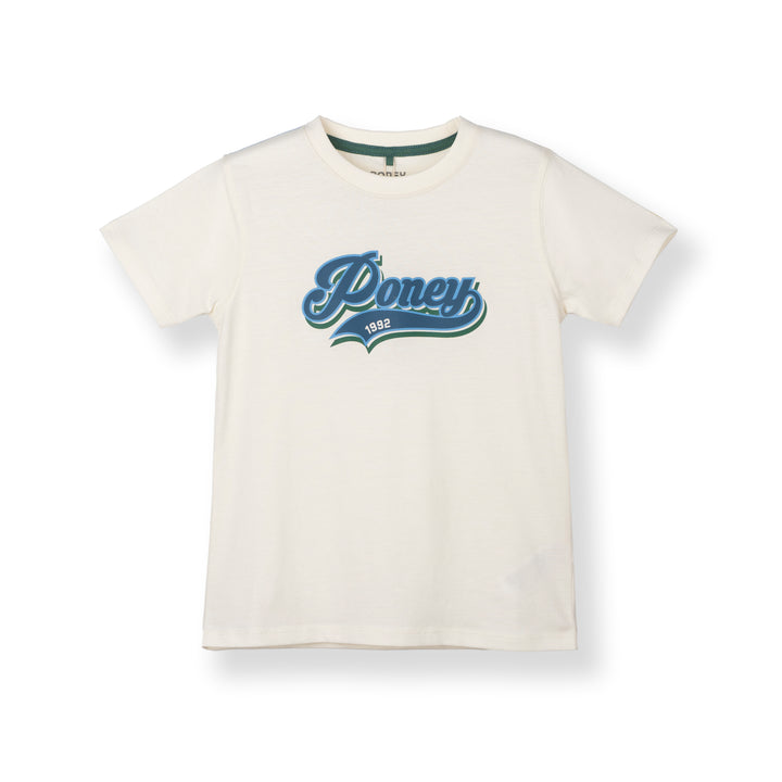 Poney Boys Authentic Cream Logo Short Sleeve Tee