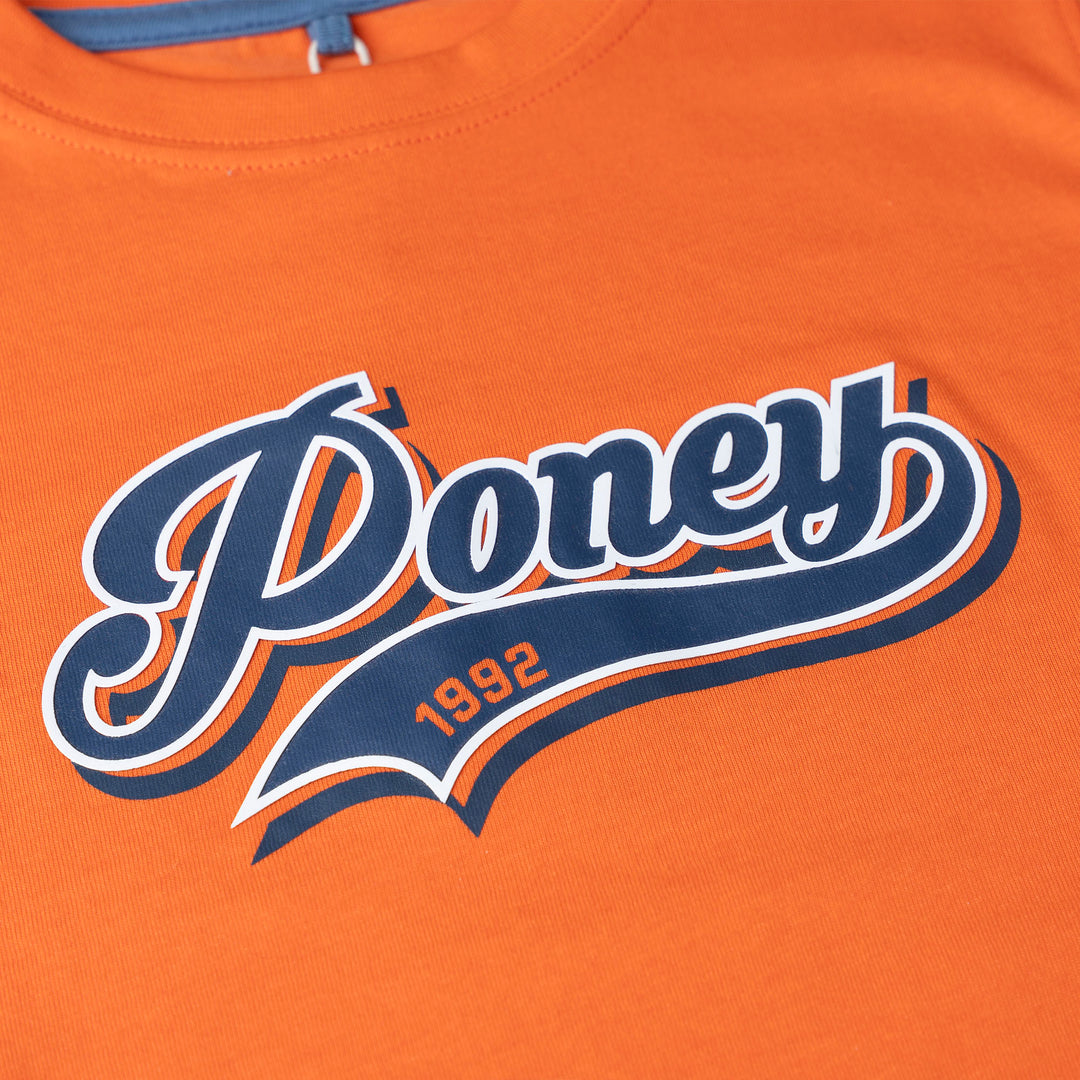 Poney Orange Authentic Logo Short Sleeve Tee