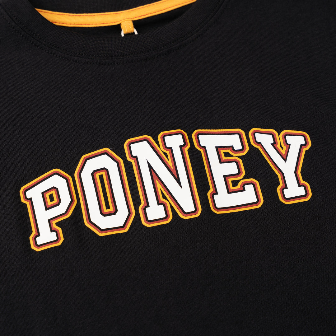Poney Black Branding Logo Short Sleeve Tee