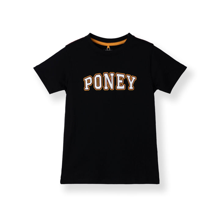 Poney Black Branding Logo Short Sleeve Tee