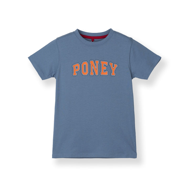 Poney Boys Graphic Blue Logo Short Sleeve Tee