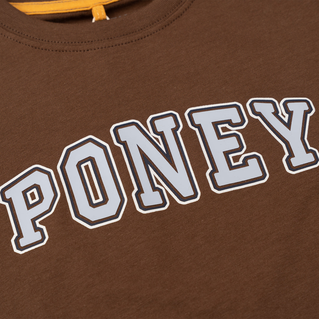 Poney Brown Branding Logo Short Sleeve Tee