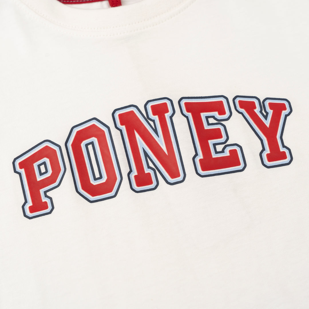 Poney White Branding Logo Short Sleeve Tee