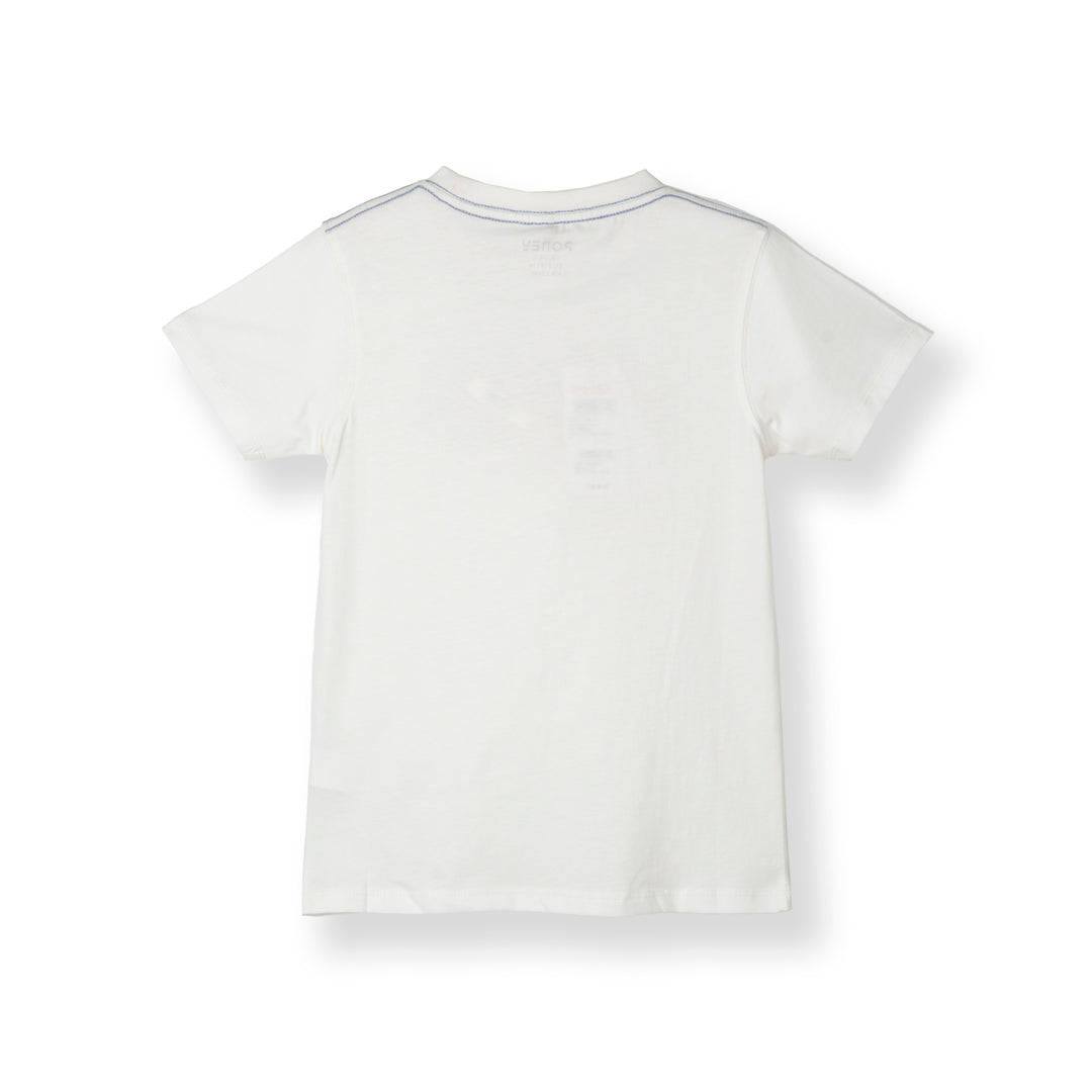 Poney White Branding Logo Short Sleeve Tee