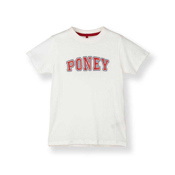 Poney White Branding Logo Short Sleeve Tee