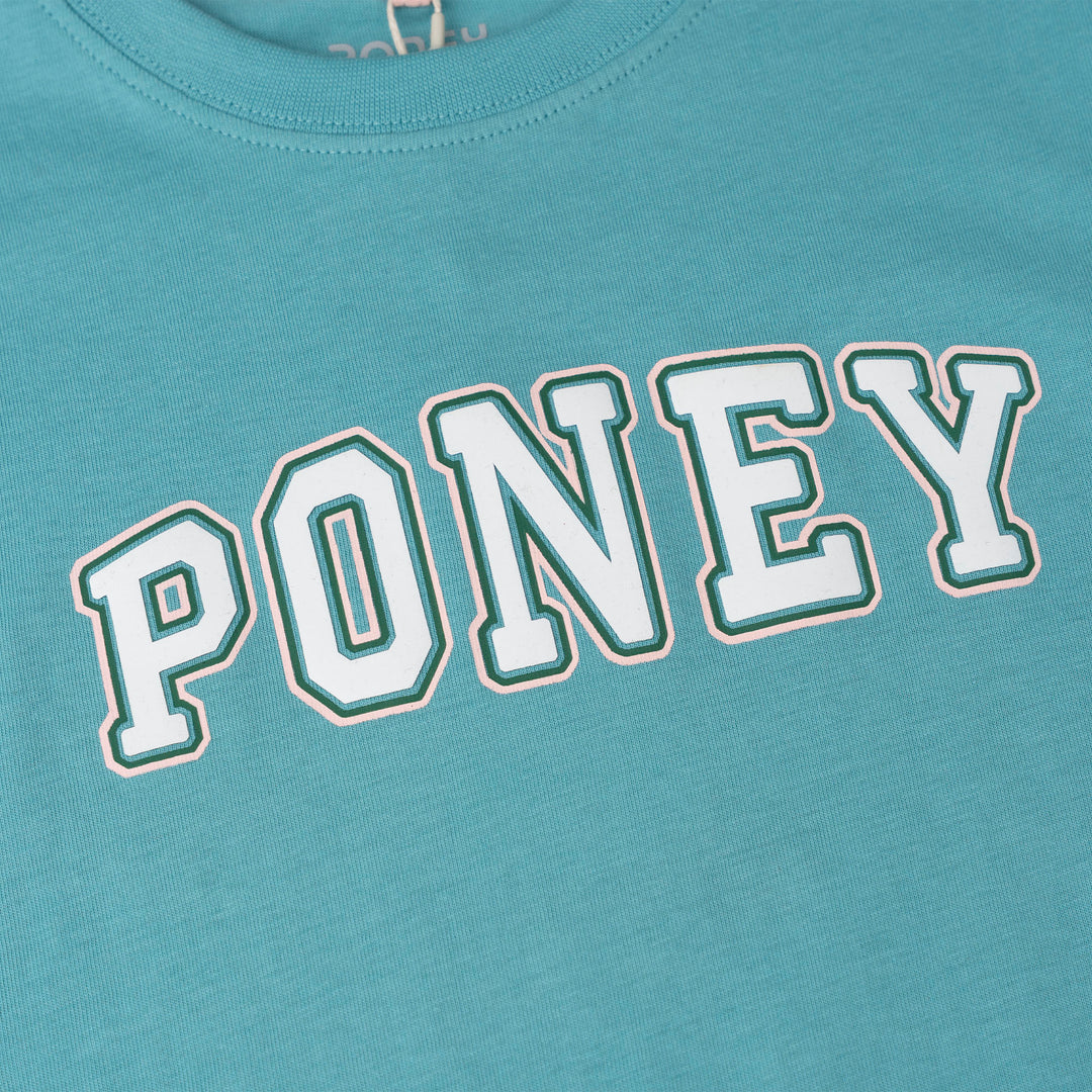 Poney Boys Turquoise Logo Short Sleeve Tee