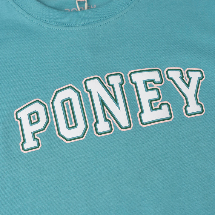 Poney Boys Turquoise Logo Short Sleeve Tee