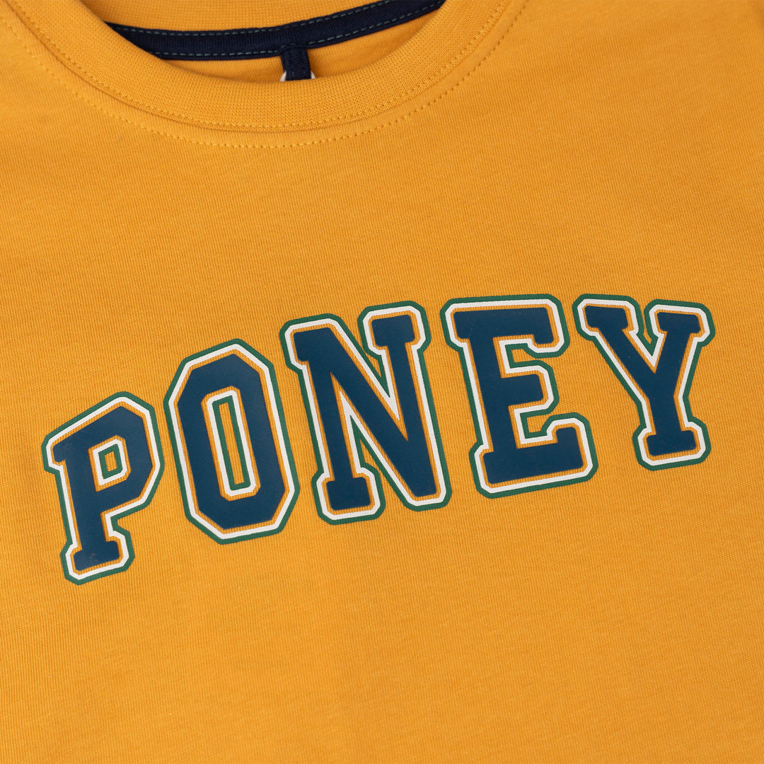 Poney Boys Mustard Logo Short Sleeve Tee