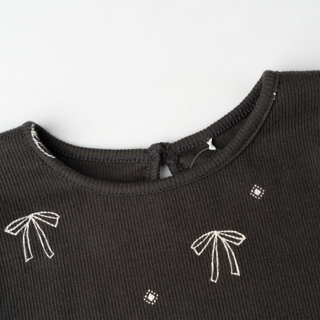 Starry Bow Long Sleeve Dress