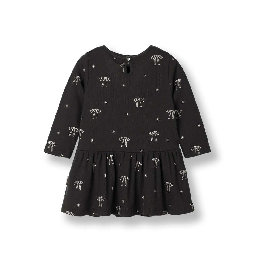 Starry Bow Long Sleeve Dress