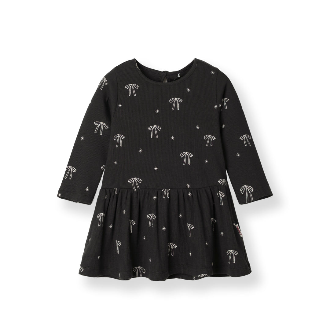 Starry Bow Long Sleeve Dress