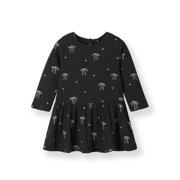 Starry Bow Long Sleeve Dress