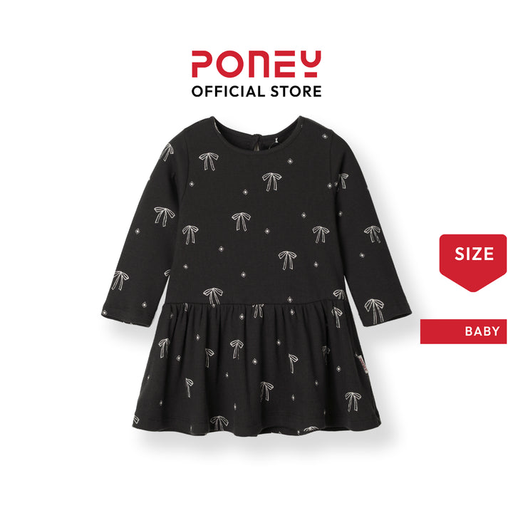 Starry Bow Long Sleeve Dress