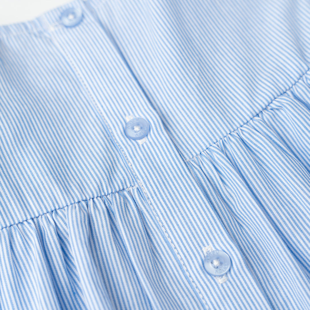 Bubbly Blue Stripe Sleeveless Blouse (2250717WB)