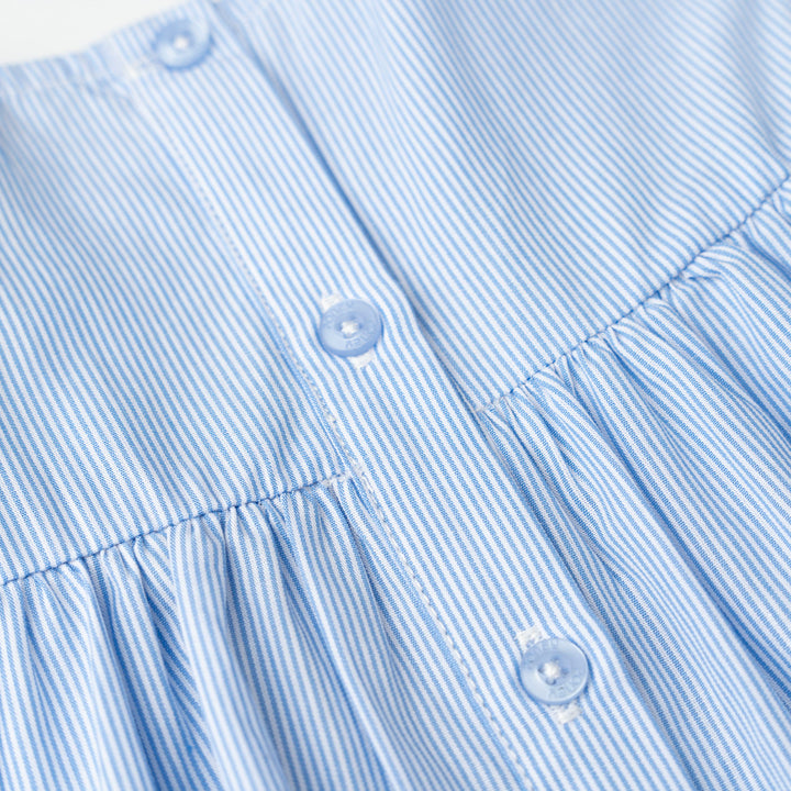 Bubbly Blue Stripe Sleeveless Blouse (2250717WB)