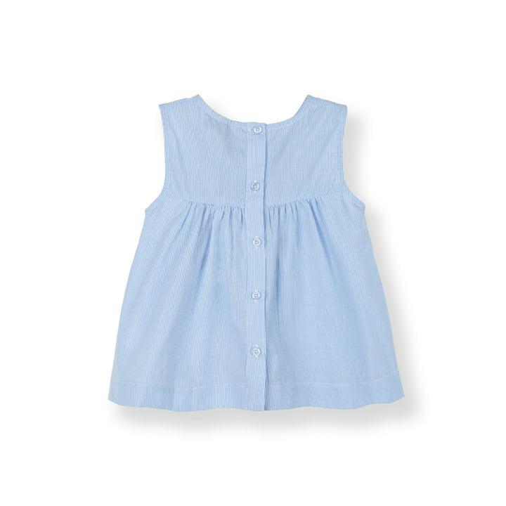 Bubbly Blue Stripe Sleeveless Blouse (2250717WB)