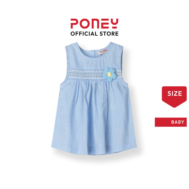 Bubbly Blue Stripe Sleeveless Blouse (2250717WB)