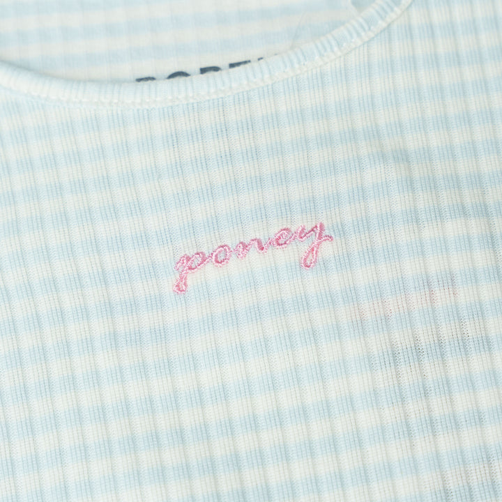 Poney Light Blue Soft Striped Short Sleeve Tee