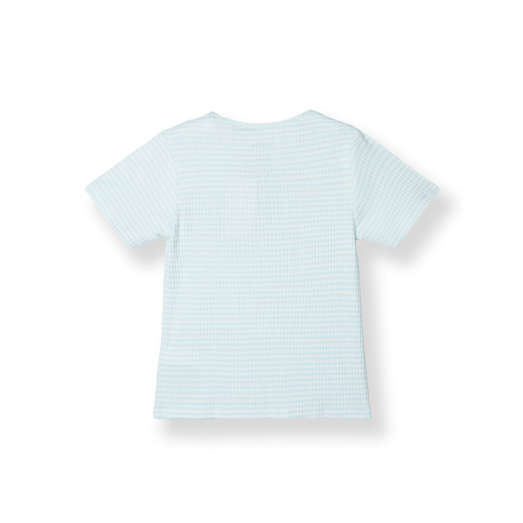 Poney Light Blue Soft Striped Short Sleeve Tee