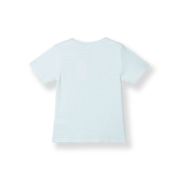 Poney Light Blue Soft Striped Short Sleeve Tee