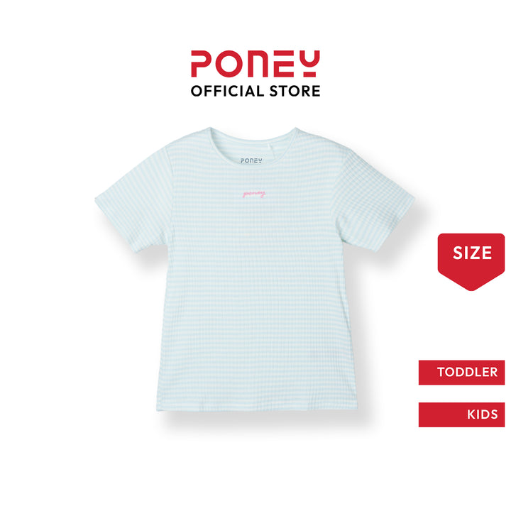 Poney Light Blue Soft Striped Short Sleeve Tee
