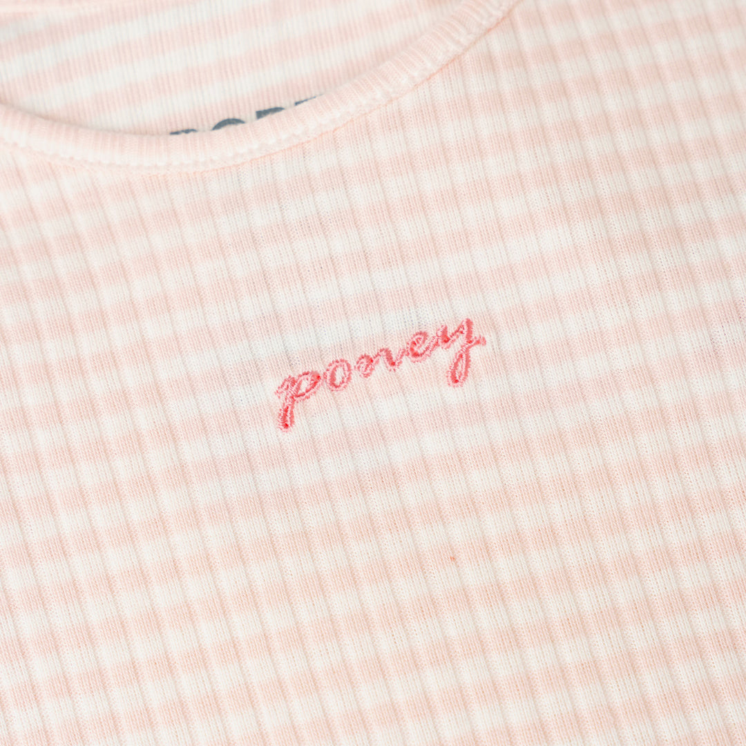 Poney Light Pink Soft Striped Short Sleeve Tee