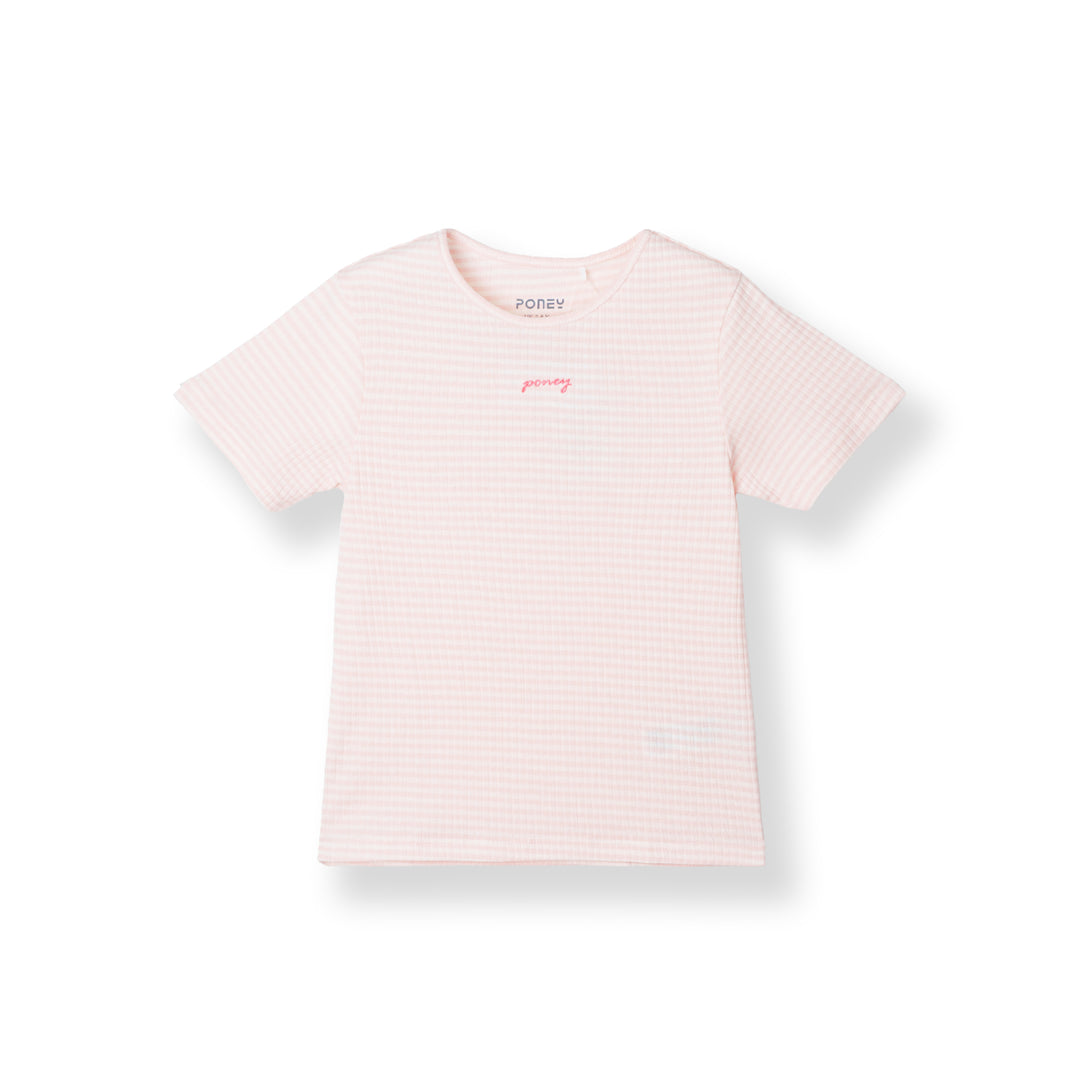 Poney Light Pink Soft Striped Short Sleeve Tee