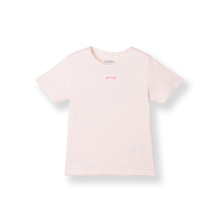 Poney Light Pink Soft Striped Short Sleeve Tee