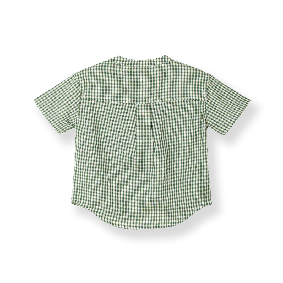 Baby Boy Little Lion Gingham Short Sleeve Shirt