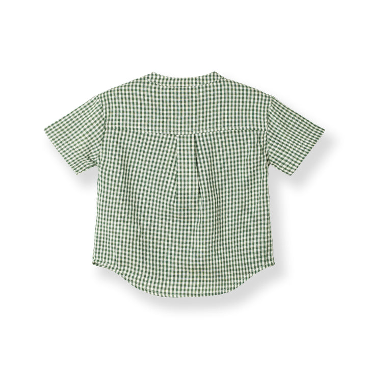 Baby Boy Little Lion Gingham Short Sleeve Shirt