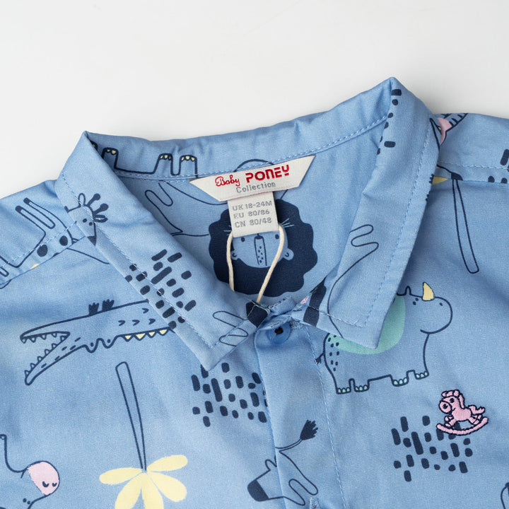 Baby Boy Little Explorer Safari Short Sleeve Shirt
