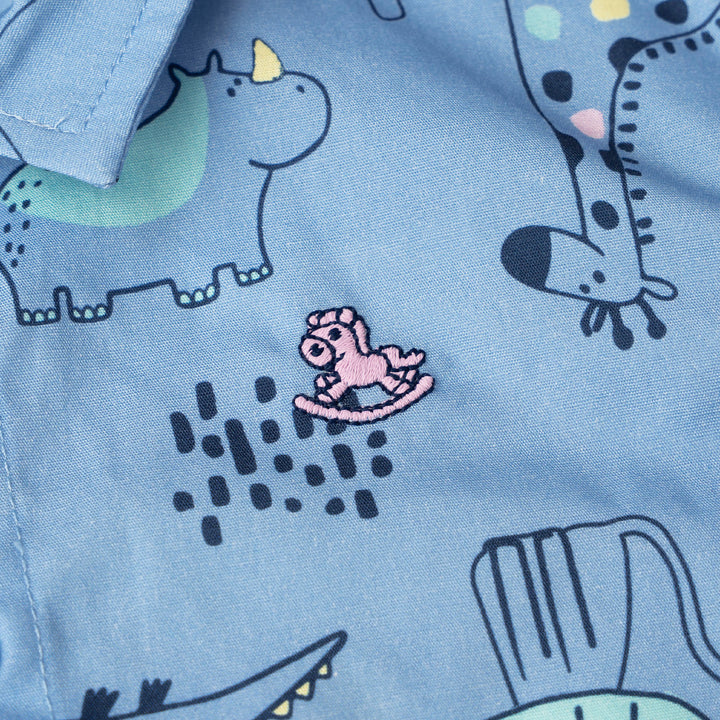 Baby Boy Little Explorer Safari Short Sleeve Shirt