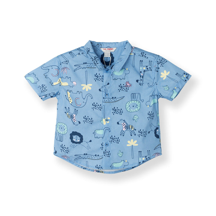 Baby Boy Little Explorer Safari Short Sleeve Shirt