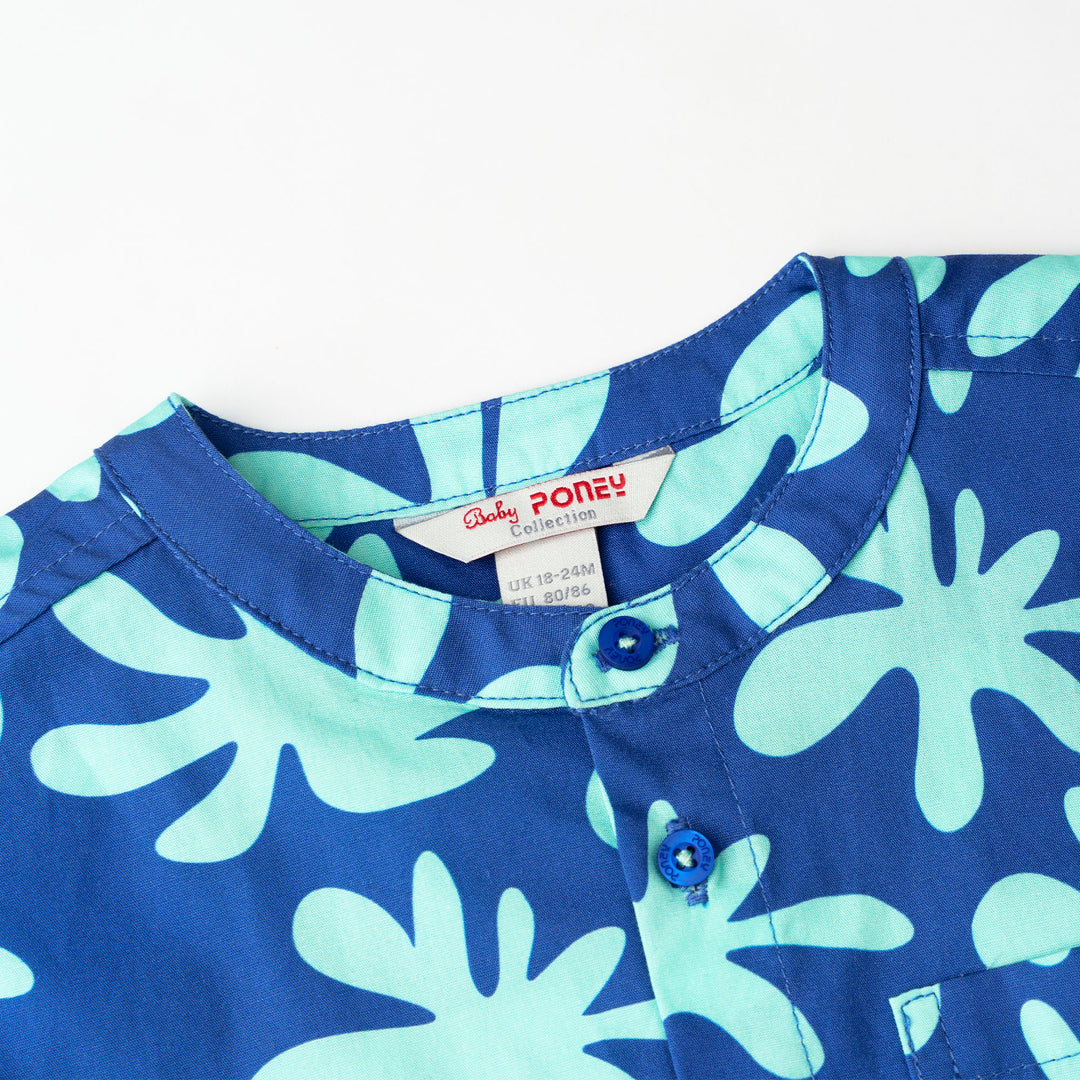 Baby Boy Blue Splash Play Short Sleeve Shirt